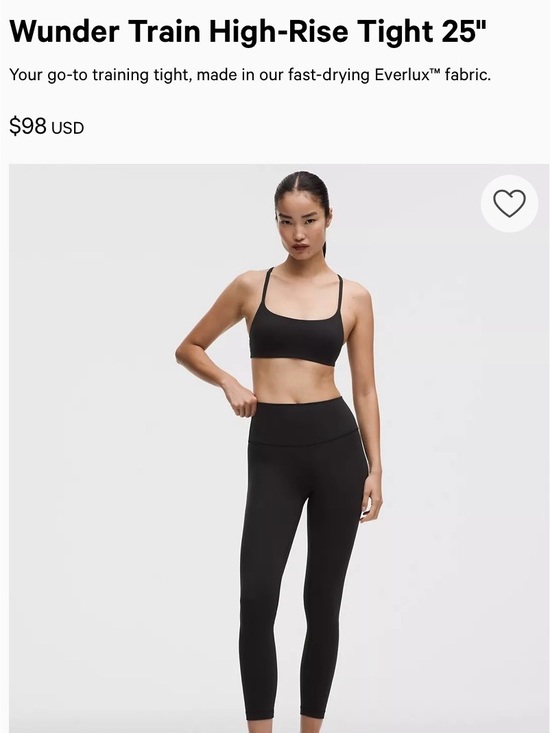 lululemon athletica Other - lululemon athletica Black Wunder Train High-Rise Tight 25". Size. 4